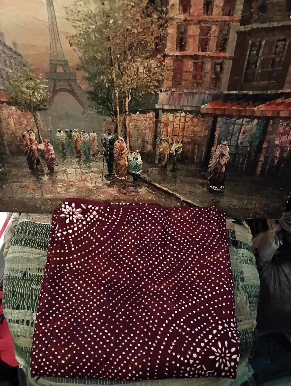 THRESHOLD Burgundy Polka Dot Sham Set with White Starburst Accents 💯% COTTON.